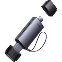 Зчитувач флеш-карт Baseus USB-A + USB-C to SD/TF gray (WKQX060113)