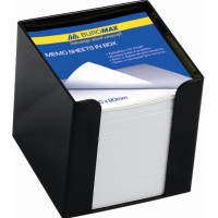 Підставка-куб для листів і паперів Buromax 90x90x90 мм, black, with paper (BM.2290-01)