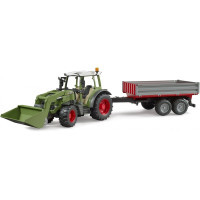 Масштабна модель автомобіля Bruder Трактор Fendt Vario 211 з переднім навантажувачем та причепом (02182)