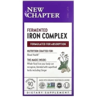 Мінерали New Chapter Залізо ферментований комплекс, Fermented Iron Complex, 90 таб (NCR-90357)