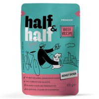 Вологий корм для собак Half&Half шматочки яловичини в соусі 100 г (4820261921267)