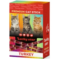 Ласощі для котів Lucky Star Паличка з мʼясом індички в шоубоксі 60х5 г (4820281500947)