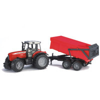Масштабна модель автомобіля Bruder Трактор Massey Ferguson 7480 з причепом М1:16 (02045)