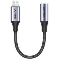 Перехідник Lightning to 3.5mm 10cm Headphone Jack Adapter Model US211 gray Ugreen (30756)
