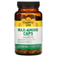 Амінокислота Country Life Комплекс Амінокислот з Вітаміном B6, Max-Amino Caps, 180 вегета (CLF-01496)