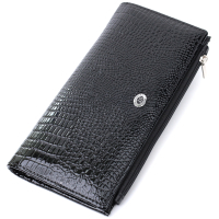 Гаманець ST Leather З натуральної шкіри Чорний (22716)
