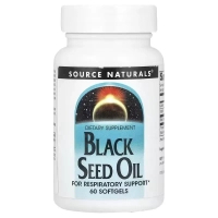 Трави Source Naturals Олія чорного кмину, Black Seed Oil, 60 гелевих капсул (SNS-02756)