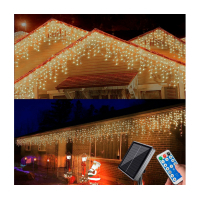 Гірлянда Voltronic Бахрома White Hot 256 LED, 5х0,7м, вулична, з сонячною панелью та пультом (RH-02-256/5/0,7/32WH)