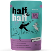 Вологий корм для собак Half&Half шматочки качки в соусі 100 г (4820261921243)