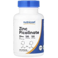 Вітамінно-мінеральний комплекс Nutricost Цинк піколінат, 30 мг, Zinc Picolinate, 120 капсул (NCS67353)