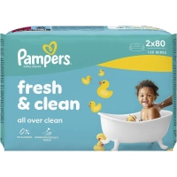 Дитячі вологі серветки Pampers Fresh Clean2x80 шт (160 шт) (8006530135269)