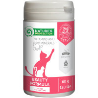 Пробіотична добавка для тварин Nature's Protection Beauty Formula для покращення стану шкіри і шерсті 60 г (CAN63293)