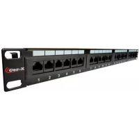 Патч-панель 19" 1U 24хRJ45 cat.5e, IDC/110 type Cor-X (PP-19/1-24-8P8C-C5)