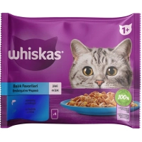 Вологий корм для кішок Whiskas тунець, лосось в желе 4х85 г (8410136025433)
