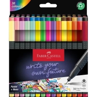 Лайнер Faber-Castell набір ручок капілярних Grip Finepen тригранна 0,4 мм 30 кольорів (32272)