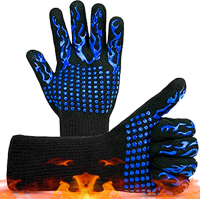 Захисні рукавиці Voltronic HFG-800-Blue Torch, термостійкі, вогнетривкі, до 800°C, Black/Blue (HFG-800-B/Bl)