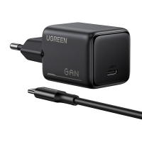 Зарядний пристрій Ugreen X517 USB-C PD25W GaN + cable USB-C to USB-C 1.0m black (75103)