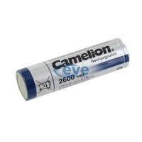 Акумулятор 18650 2600mAh, FlatTop, 3.7V, Bulk Camelion (ICR18650F-26)