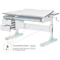 Парта Mealux Hamilton Multicolor Blue Lite (BD-680 W/G MC + BL Lite)