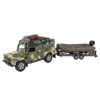Масштабна модель автомобіля TechnoDrive Land Rover Defender Милитари з човном (520191.270)