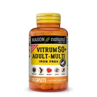 Вітамінно-мінеральний комплекс Mason Natural Мультивітаміни 50+ без заліза, Vitrum 50+ Adult-Multi Iron Free, 100 кап (MAV18151)