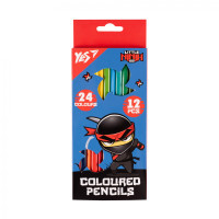 Олівці кольорові Yes Ninja (синьо червоний), двосторонні 12 шт. 24 кол (290749)
