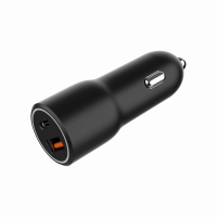 Зарядний пристрій Gembird 1xUSB-C PD20W + 1xUSB QC3.0 car adapter black (TA-UC-AC2PDQC38-CAR-01)