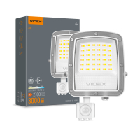 Прожектор Videx F5 30W 3000-5000-6500K з датчиком руху 230V White (VL-F5-030CW-S)