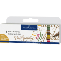 Лайнер Faber-Castell набір капілярних ручок для каліграфії PITT Calligraphy з 4 кольорів (28951)