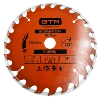 Круг відрізний GTM 165×20мм, 24 зуби, по дереву (SBW-16524)