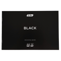 Альбом для малювання ZiBi А4 BLACK, 12 аркушів на скобі (ZB.1421-01)