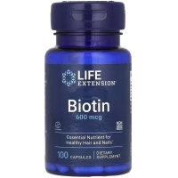 Вітамінно-мінеральний комплекс Life Extension Біотин, 600 мкг, Biotin, 100 капсул (LEX-10210)