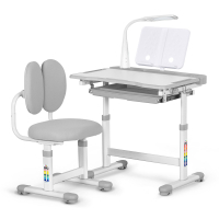 Парта зі стільцем Evo-kids (стол+стул+полка+лампа) Gray (BD-20 G)