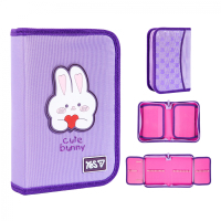 Пенал Yes твердий одинарний з двома клапанами Cute Bunny HP-04 (533740)