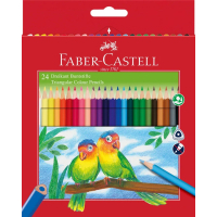 Олівці кольорові Faber-Castell 24 кольори тригранні + стругачка (120524) (21615)