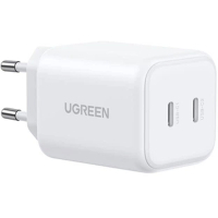 Зарядний пристрій Ugreen X526 2xUSB-C PD45W GaN white (65154)