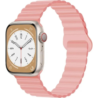 Ремінець до смарт-годинника Drobak Silicone Magnetic Link для Apple Watch All Series Ultra 2 49/45/44/42mm Pink sand (898928)