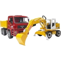 Масштабна модель автомобіля Bruder Вантажівка МАN TGA та екскаватор Liebherr 1:16 (02751)