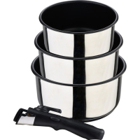 Ківш Bergner Click & cook, набір зі знімною ручкою 1.5/2.1/3 л, 4 предмети (BG-32293-MM)