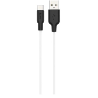 Дата кабель USB 2.0 AM to USB-C 2.0m 3A silicone X21 Plus black+white HOCO (6931474713889)