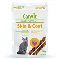Ласощі для котів Canvit Skin and Coat для здоров'я шкіри та шерсті з лососем 100 г (8595602514076)