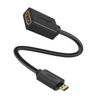 Перехідник Micro HDMI M to HDMI F 0.22m black Ugreen (20134)