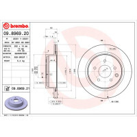 Гальмівний диск Brembo 09.8969.20