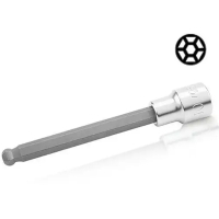 Торцева головка Toptul шестигранник HEX 5 мм 140мм 1/2" з кулею (BCSA1605)