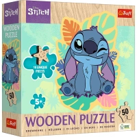 Пазл Trefl Wooden Lilo&Stitch Щасливий Стіч, 50 елементів (5900511202816)