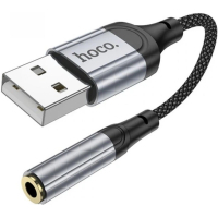Кабель мультимедійний USB AM to 3.5mm F LS36 black HOCO (6942007608879)