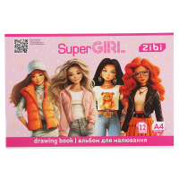 Альбом для малювання ZiBi А4 SUPER GIRL, 12 аркушів на скобі (ZB.1421-10)