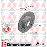 Гальмівний диск ZIMMERMANN 600.3234.52
