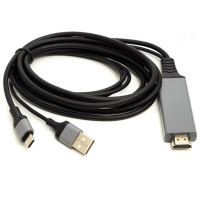 Кабель мультимедійний HDMI M to USB-C + USB2.0 AM 1.0m PowerPlant (CA912025)