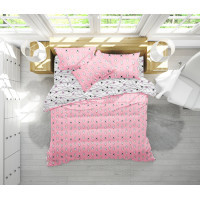 Постільна білизна MirSon Бязь 17-0528 Bunnies pink Односпальний (2200003671728)